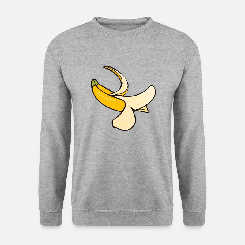 Banane - Unisex Pullover - Weißgrau meliert