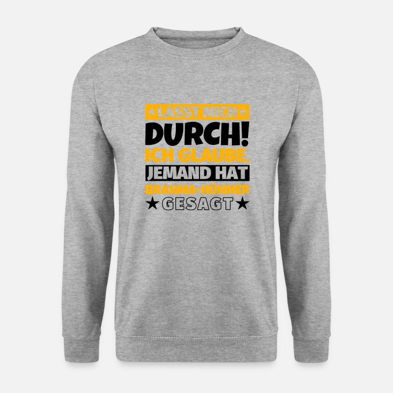 Brahma-Hühner - Unisex Pullover - Weißgrau meliert