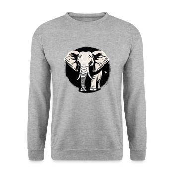 Little Elephant Cartoon Cute Love Adventure 7 - Unisex Sweatshirt - salt & pepper - Front - Alina (178cm) & Michal (187cm)