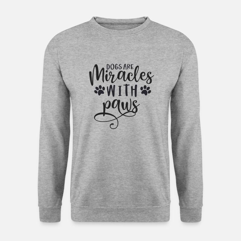 Hunde sind Liebe - Unisex Pullover - Weißgrau meliert