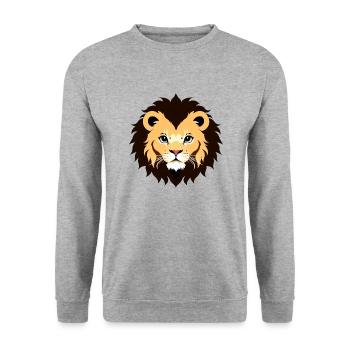 Royal Cartoon Lion Lions Comic 21 - Unisex Sweatshirt - salt & pepper - Front - Alina (178cm) & Michal (187cm)