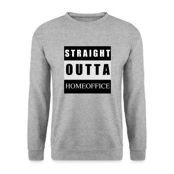 Homeoffice Shirt - Unisex Pullover - Weißgrau meliert - Vorne - Alina (178cm) & Michal (187cm)