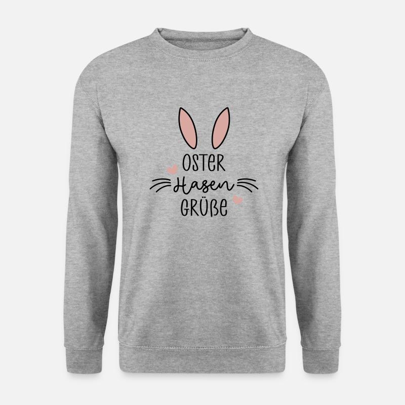 Osterhasen Grüße - Unisex Pullover - Weißgrau meliert