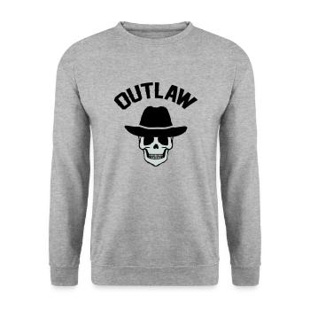 Cowboy Skull Outlaw - Unisex Sweatshirt - salt & pepper - Front - Alina (178cm) & Michal (187cm)