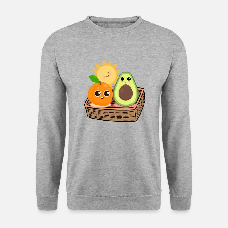 Obst - Unisex Pullover - Weißgrau meliert