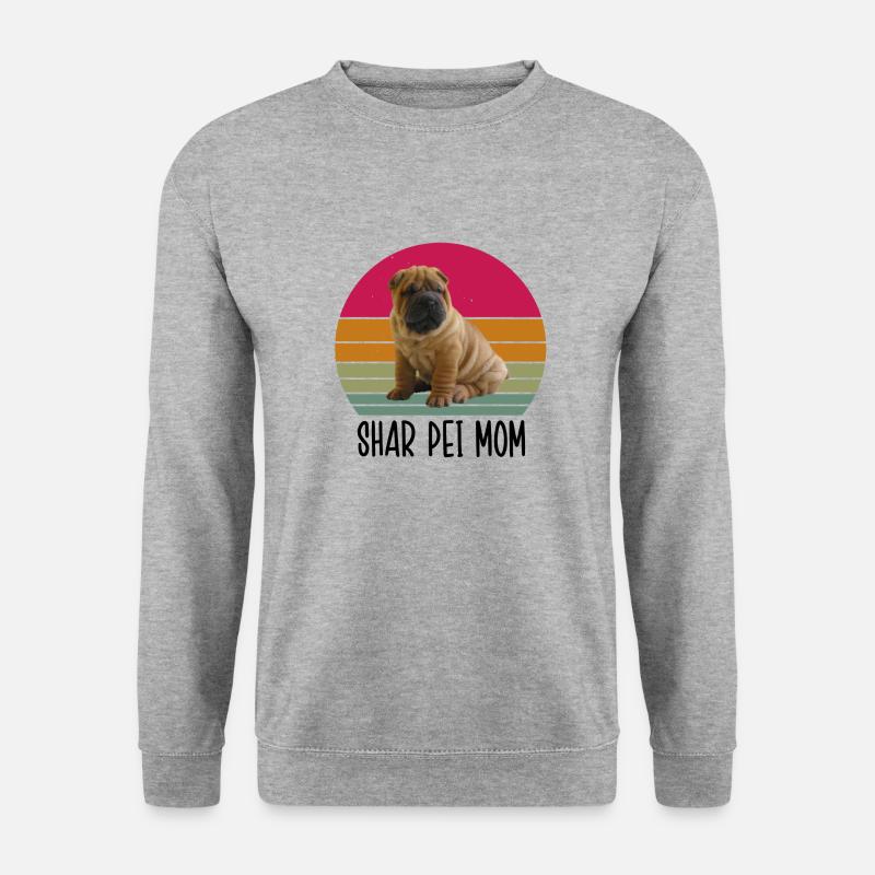 Shar Pei Mom - Unisex Pullover - Weißgrau meliert