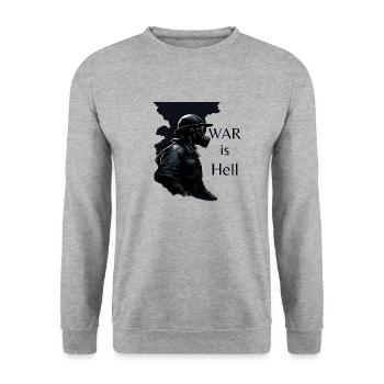 Krieg ist die Hölle - Unisex Pullover - Weißgrau meliert - Vorne - Alina (178cm) & Michal (187cm)