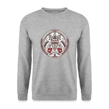 Folklore africain - Sweat-shirt Unisexe - gris chiné - Devant - Alina (178cm) & Michal (187cm)