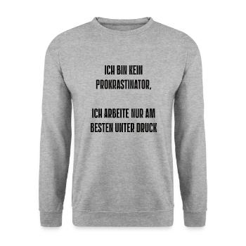 Spruch 8 - Unisex Pullover - Weißgrau meliert - Vorne - Alina (178cm) & Michal (187cm)