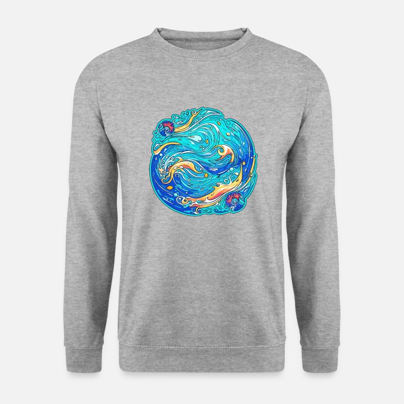 Wilder Ozean - Unisex Pullover - Weißgrau meliert