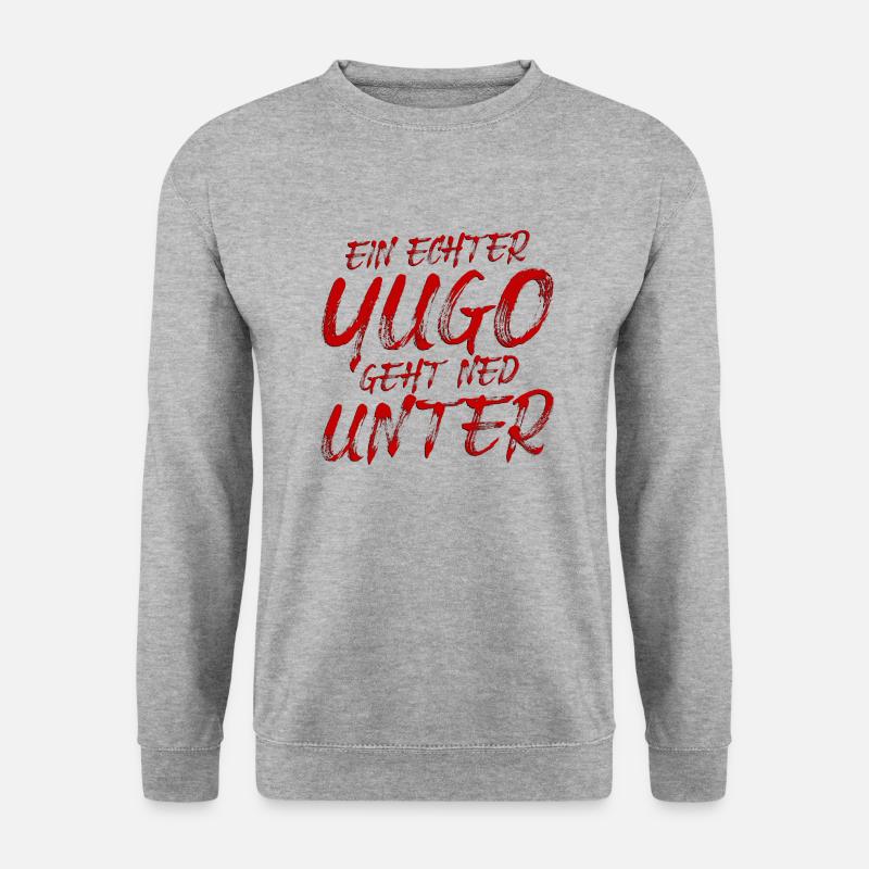 ein echter Yugo geht ned unter - Unisex Pullover - Weißgrau meliert