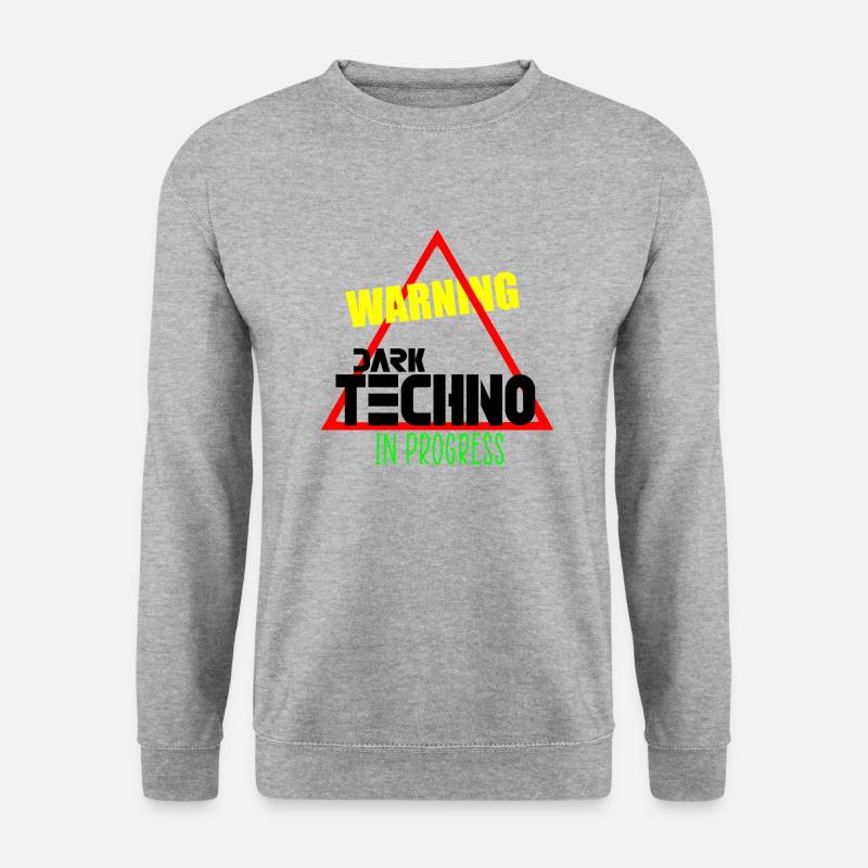 Düsterer Techno in Arbeit - Unisex Pullover - Weißgrau meliert