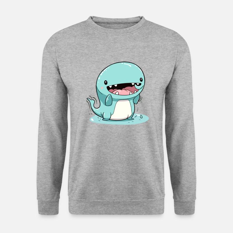 Okoi das Monster - Unisex Pullover - Weißgrau meliert