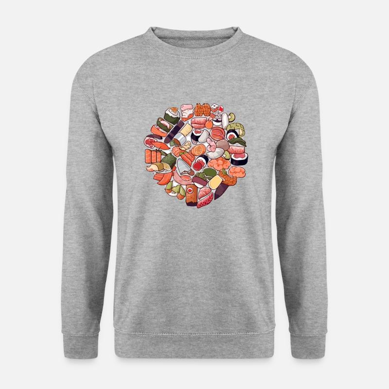 Ein Genuss, dieses Sushi - Unisex Pullover - Weißgrau meliert
