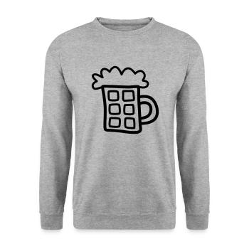 Beer 1 - Unisex Sweatshirt - salt & pepper - Front - Alina (178cm) & Michal (187cm)