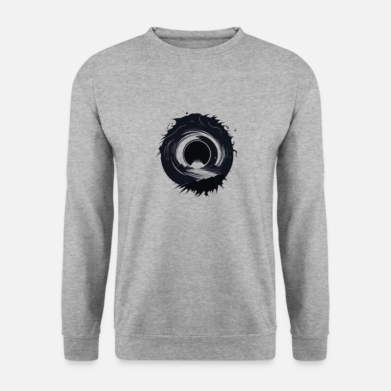 Kosmische Singularität: Horizont des Schwarzen Lochs - Unisex Pullover - Weißgrau meliert