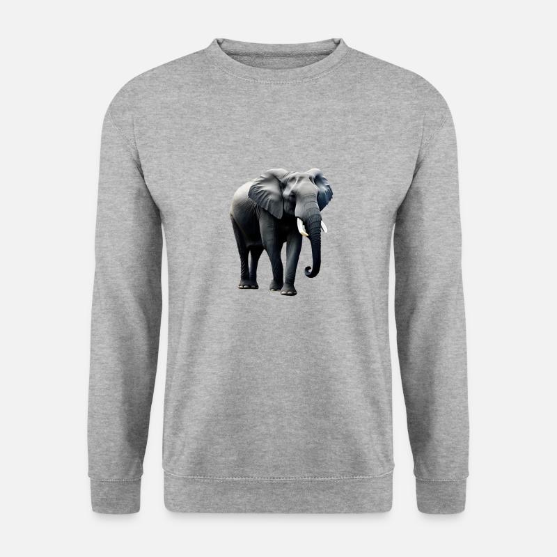 Elefant - Unisex Pullover - Weißgrau meliert
