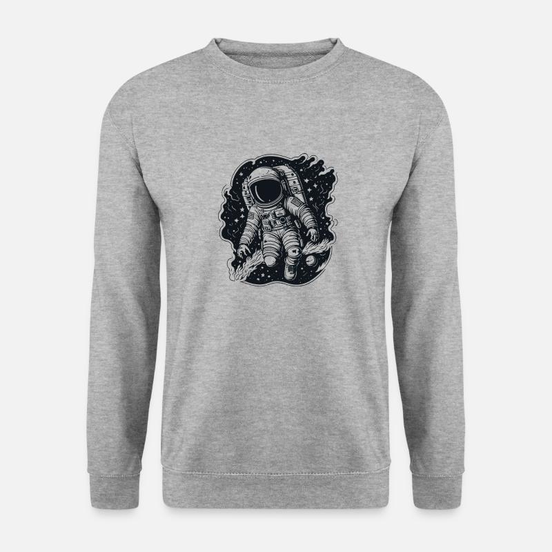 Kosmischer Entdecker - Unisex Pullover - Weißgrau meliert