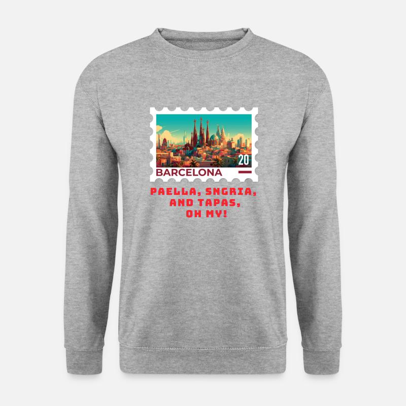 Barcelona - Unisex Pullover - Weißgrau meliert
