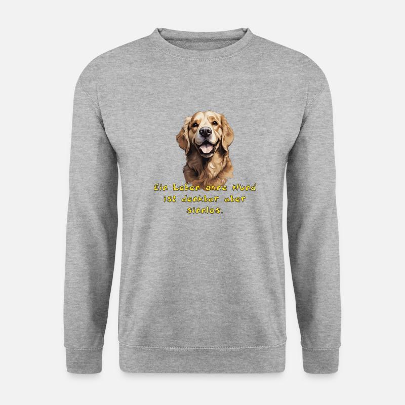 Golden Retriever - Unisex Pullover - Weißgrau meliert