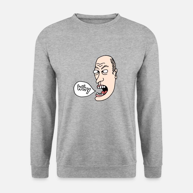 Why - Unisex Pullover - Weißgrau meliert
