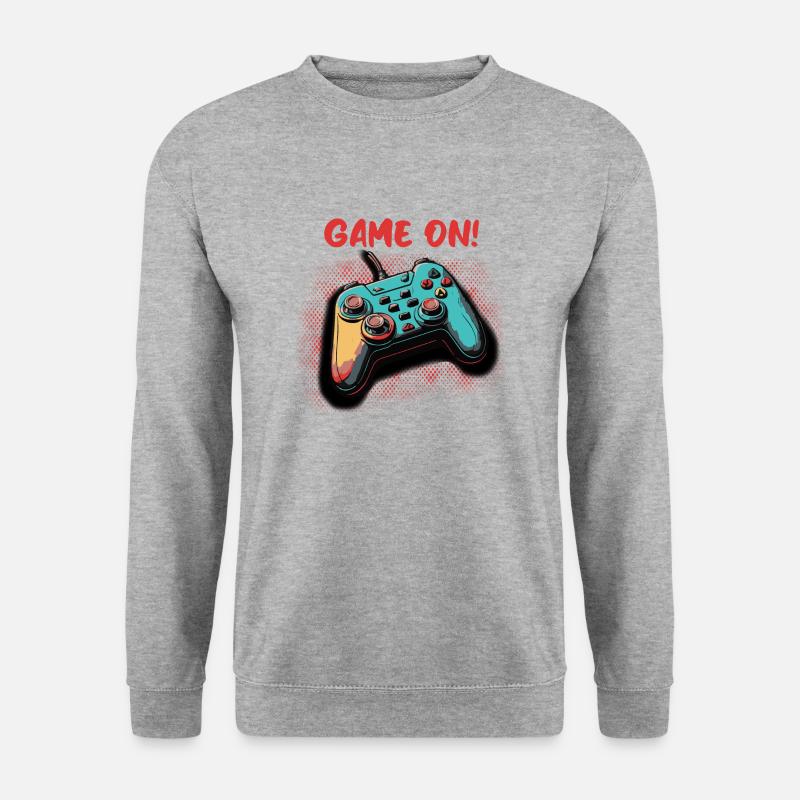 Game on - Unisex Pullover - Weißgrau meliert