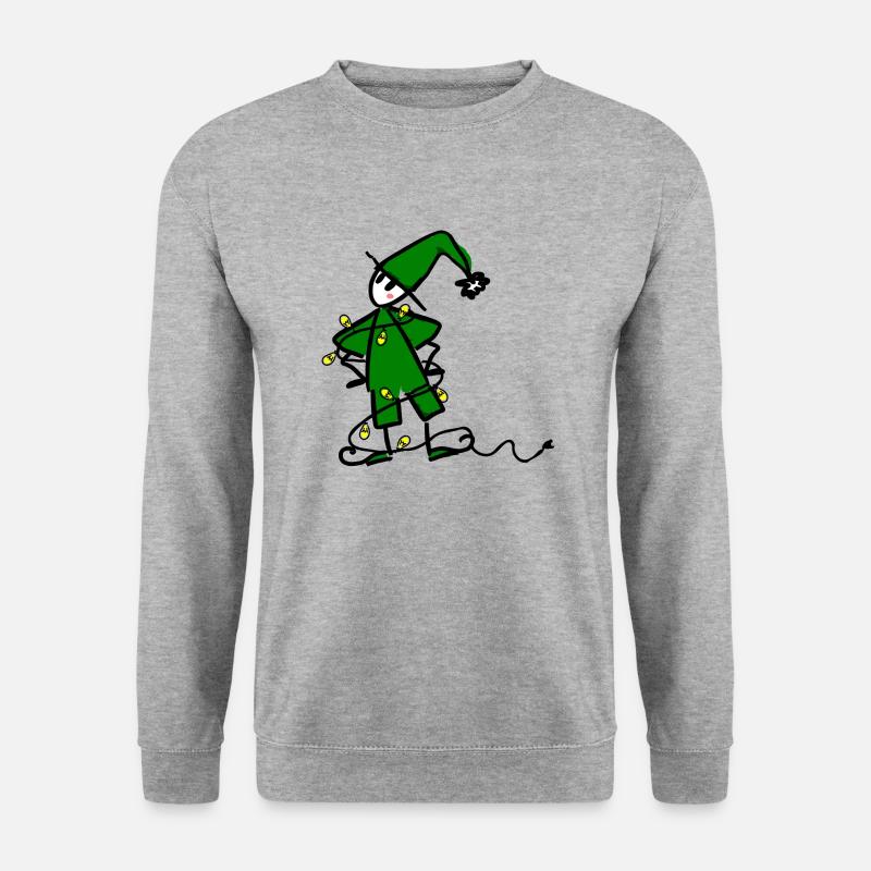 ELF Weihnachtsbeleuchtung - Unisex Pullover - Weißgrau meliert