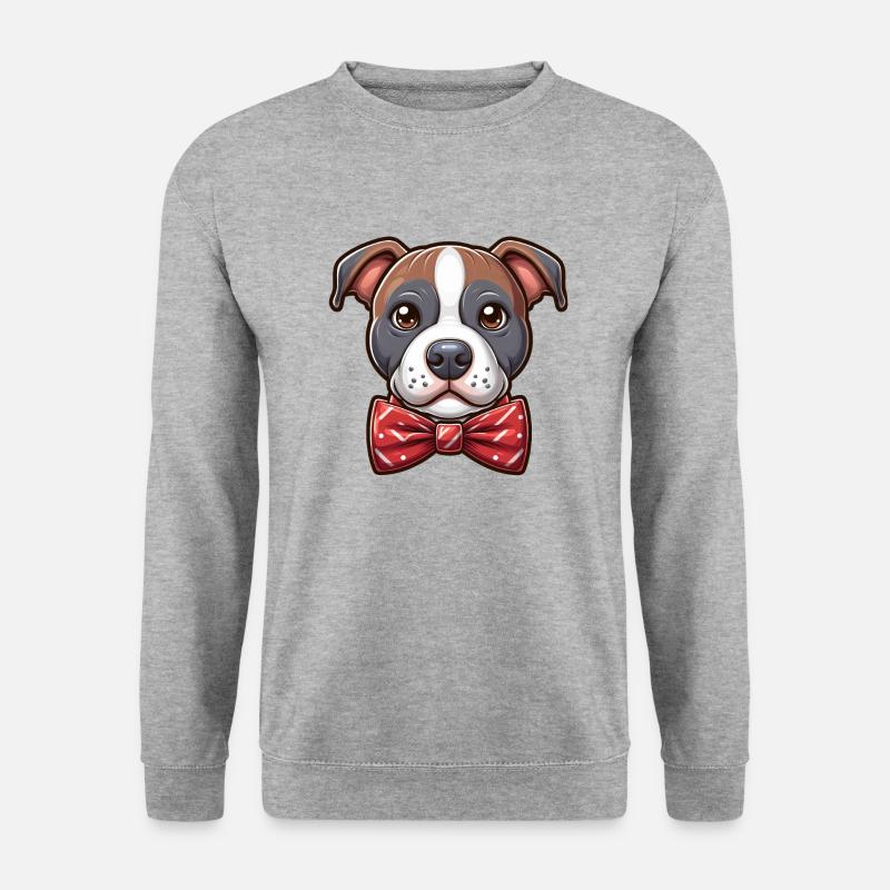 Pitbull Wearing a Bowtie - Unisex Sweatshirt - salt & pepper