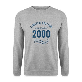 Limitierte Auflage 2000, Jubiläumsjahr 2000 - Unisex Pullover - Weißgrau meliert - Vorne - Alina (178cm) & Michal (187cm)