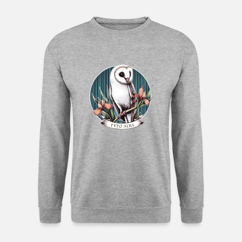 Schleiereule - Unisex Pullover - Weißgrau meliert