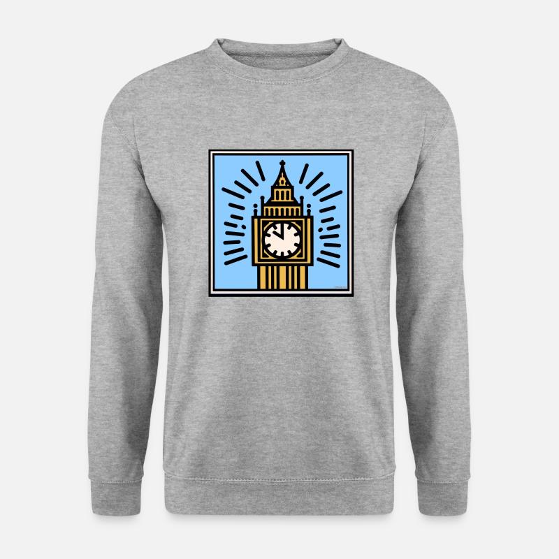 Big Ben Pop Art - Unisex Pullover - Weißgrau meliert