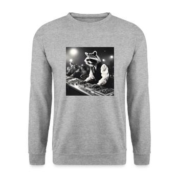 raton laveur / animal / photo / sauvage / drôle / voleur - Sweat-shirt Unisexe - gris chiné - Devant - Alina (178cm) & Michal (187cm)