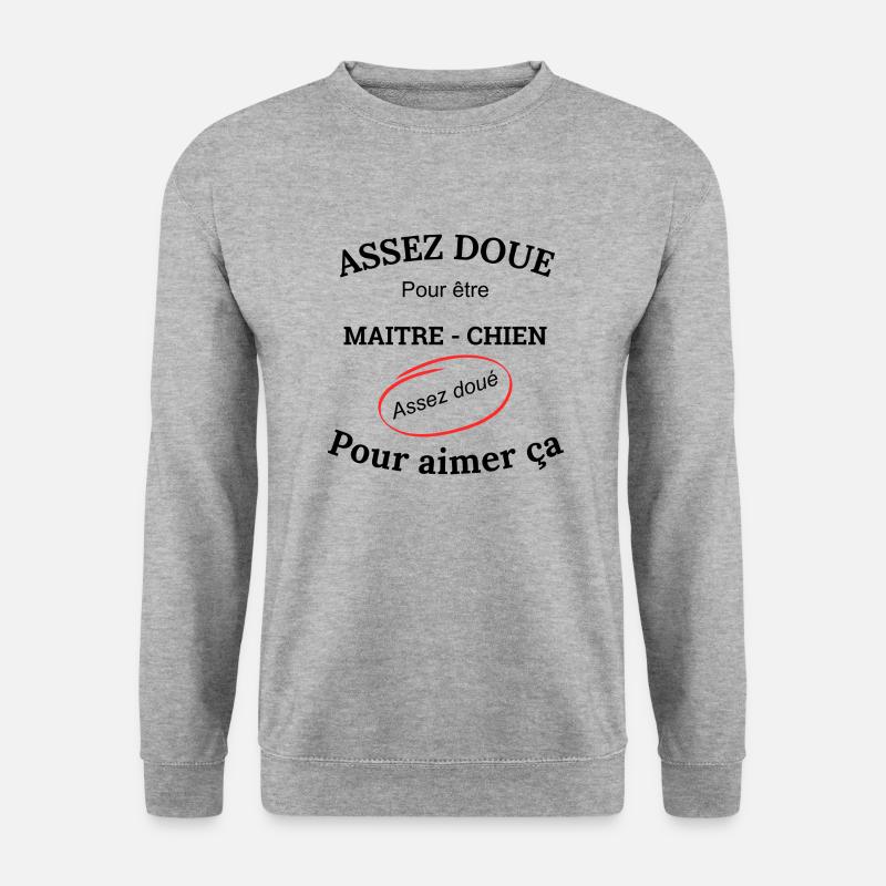 Begabt genug, um ein HUNDEFÜHRER zu sein - Unisex Pullover - Weißgrau meliert