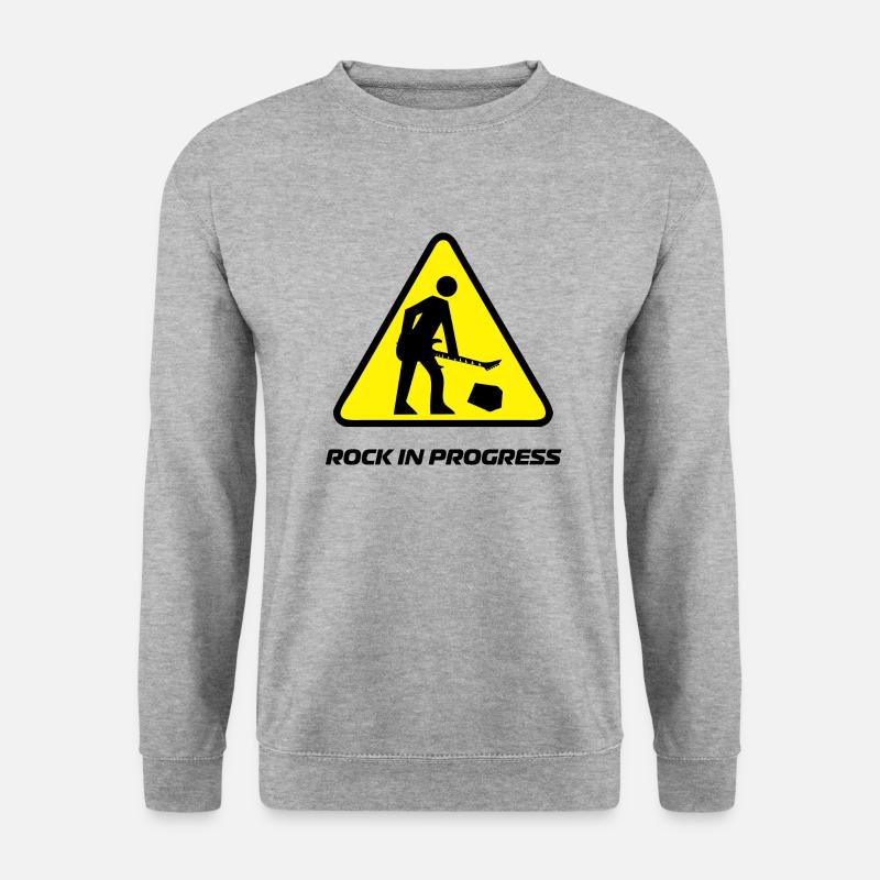 Warnsignal Handwerker mit Säge - Unisex Pullover - Weißgrau meliert