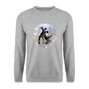 Soirée bal avec danseurs de tango - Sweat-shirt Unisexe - gris chiné - Devant - Alina (178cm) & Michal (187cm)