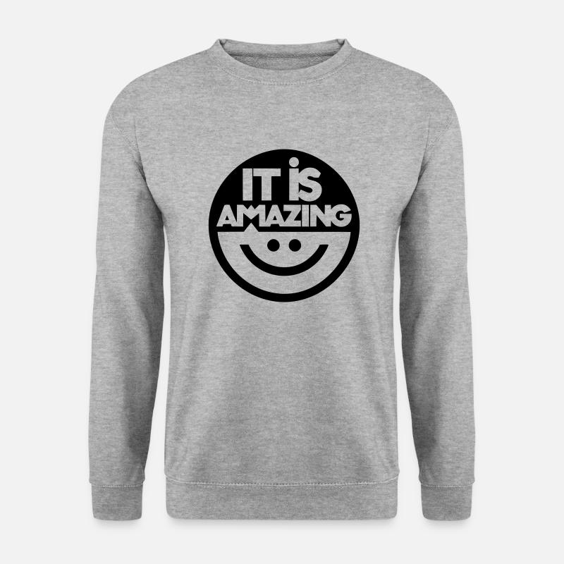 Verblüffend - Unisex Pullover - Weißgrau meliert