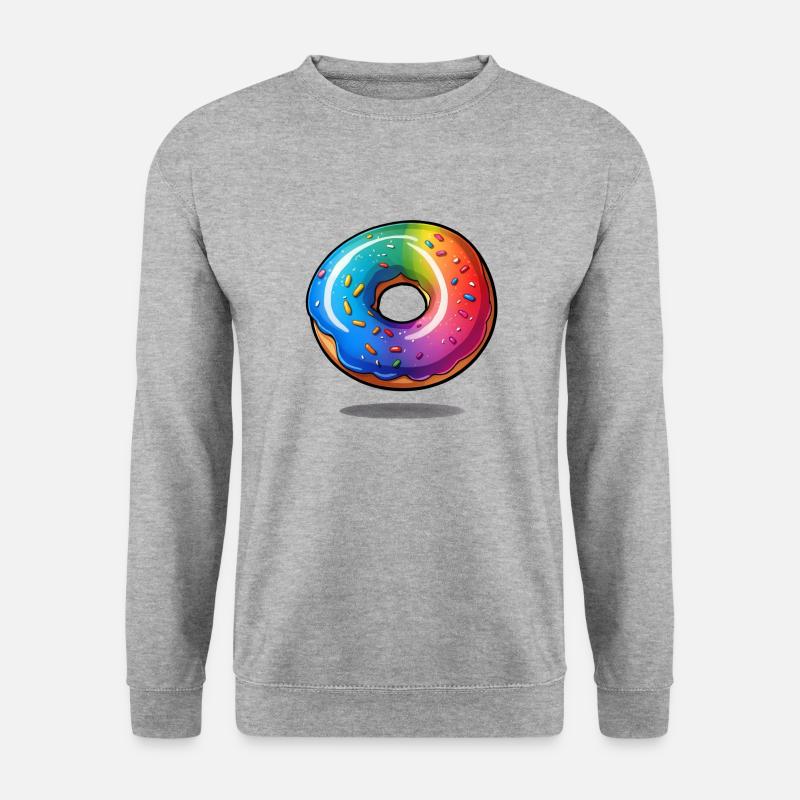 Süße Donut-Liebe - Unisex Pullover - Weißgrau meliert