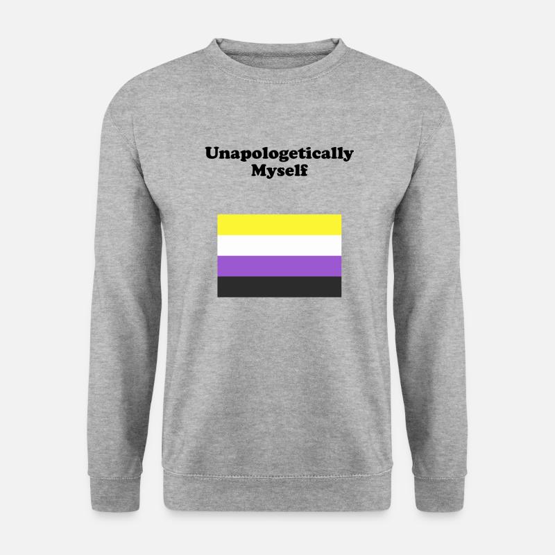 Non Binary Flag Unapologetically Myself - Unisex Sweatshirt - salt & pepper