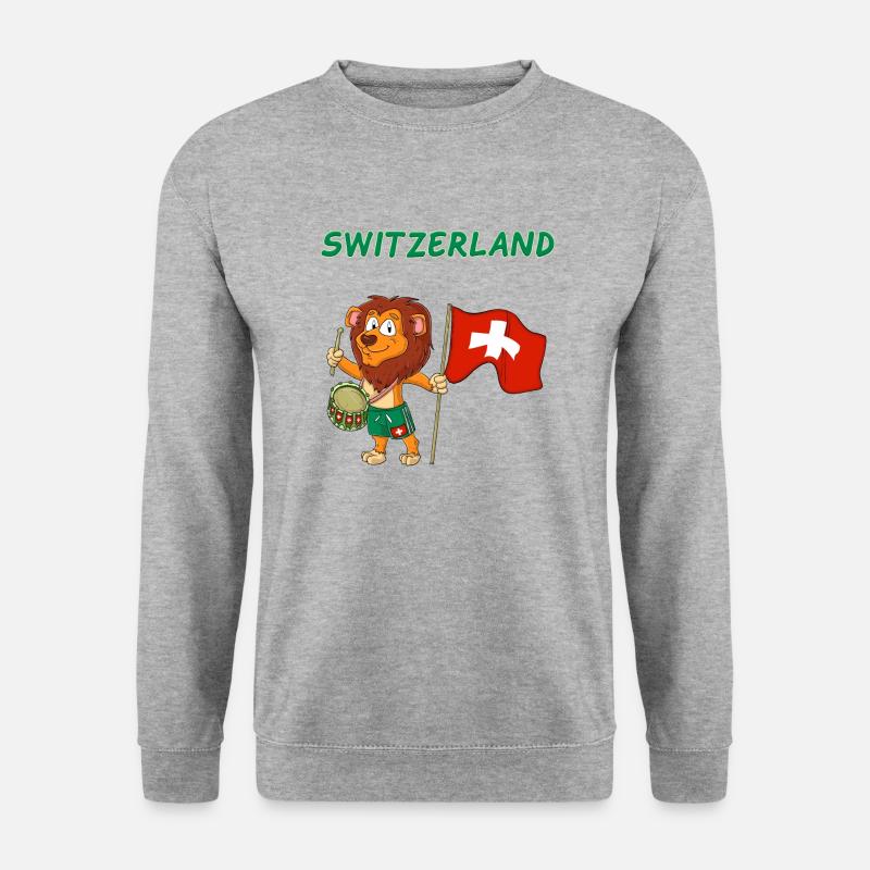 Schweizer Löwe / Schweizer Fans - Unisex Pullover - Weißgrau meliert