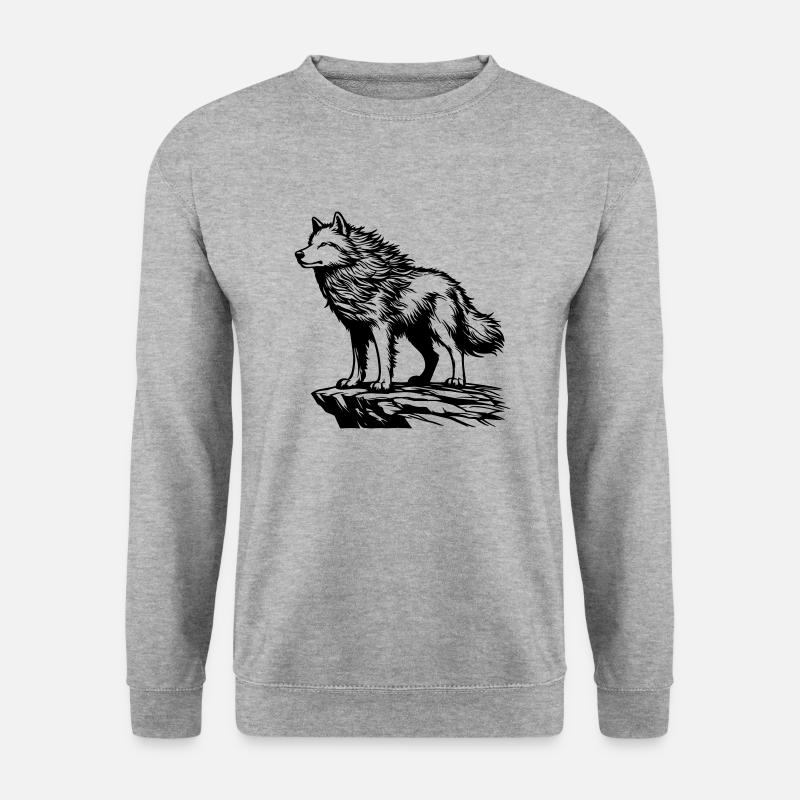 Wolf - Unisex Pullover - Weißgrau meliert