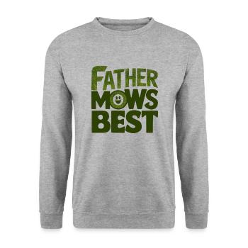 Father Mows Best - Unisex Pullover - Weißgrau meliert - Vorne - Alina (178cm) & Michal (187cm)