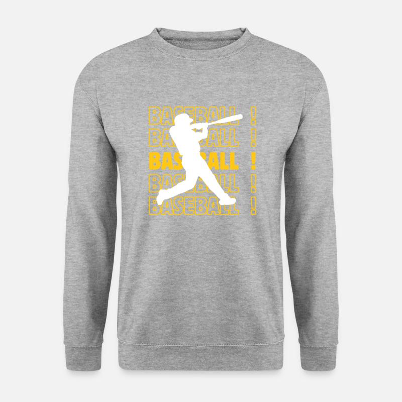 Baseball Baseball Baseball - Unisex Pullover - Weißgrau meliert