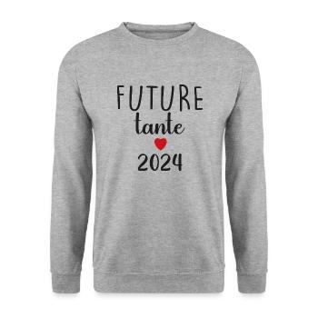 Future Aunt - 2024 - Unisex Sweatshirt - salt & pepper - Front - Alina (178cm) & Michal (187cm)