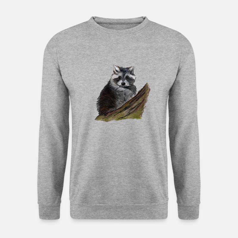Waschbär - Unisex Pullover - Weißgrau meliert