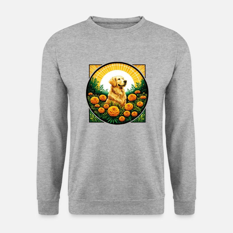 Golden Retriever - Unisex Pullover - Weißgrau meliert