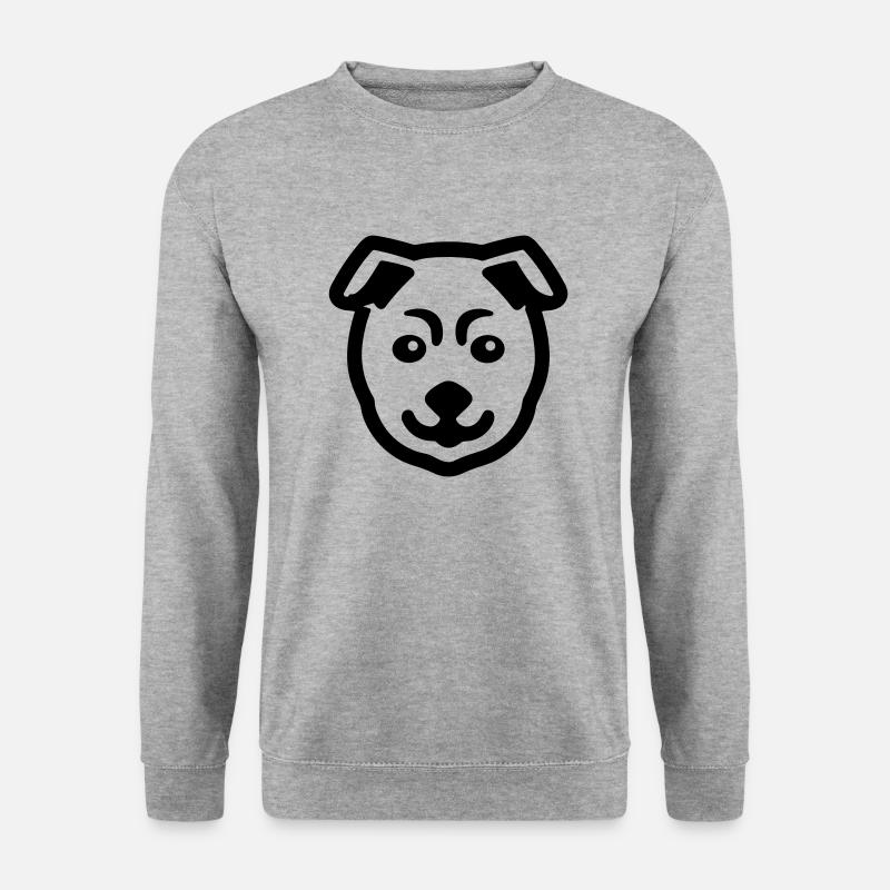 Hund - Unisex Pullover - Weißgrau meliert