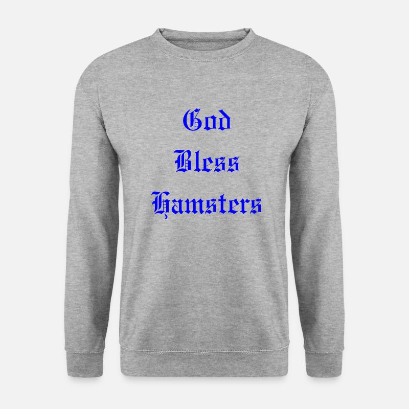 GodBlessHamsters - Unisex Pullover - Weißgrau meliert