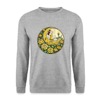 Yellow Roses Pinup - Unisex Sweatshirt - salt & pepper - Front - Alina (178cm) & Michal (187cm)