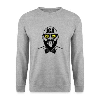 Enterrement de vie de garçon 2024 Enterrement de vie de garçon - Sweat-shirt Unisexe - gris chiné - Devant - Alina (178cm) & Michal (187cm)