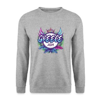 Grèce 2024 Coloré - Sweat-shirt Unisexe - gris chiné - Devant - Alina (178cm) & Michal (187cm)